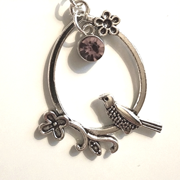 Fashion Jewelry Jewelry - ⭐️CLEAROUT⭐️Bird On a Swing Garden Flowers With Simulated Dangle Amethyst